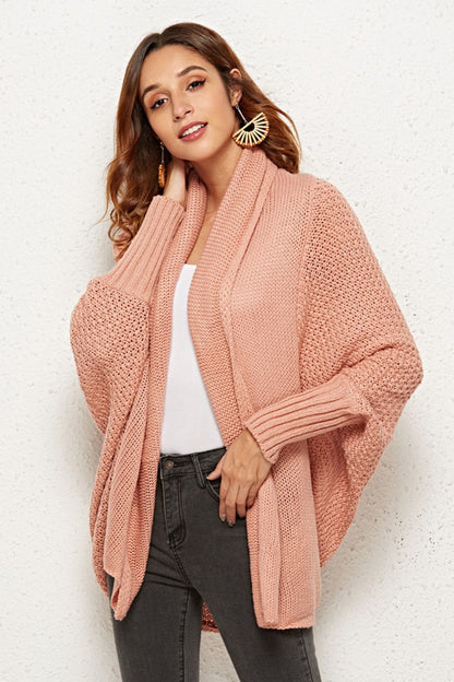 Open Front Dolman Sleeve Longline Cardigan - Tote and Lounge