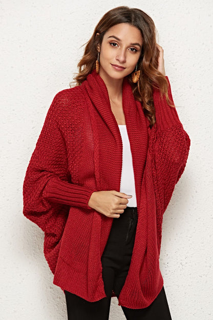 Open Front Dolman Sleeve Longline Cardigan - Tote and Lounge