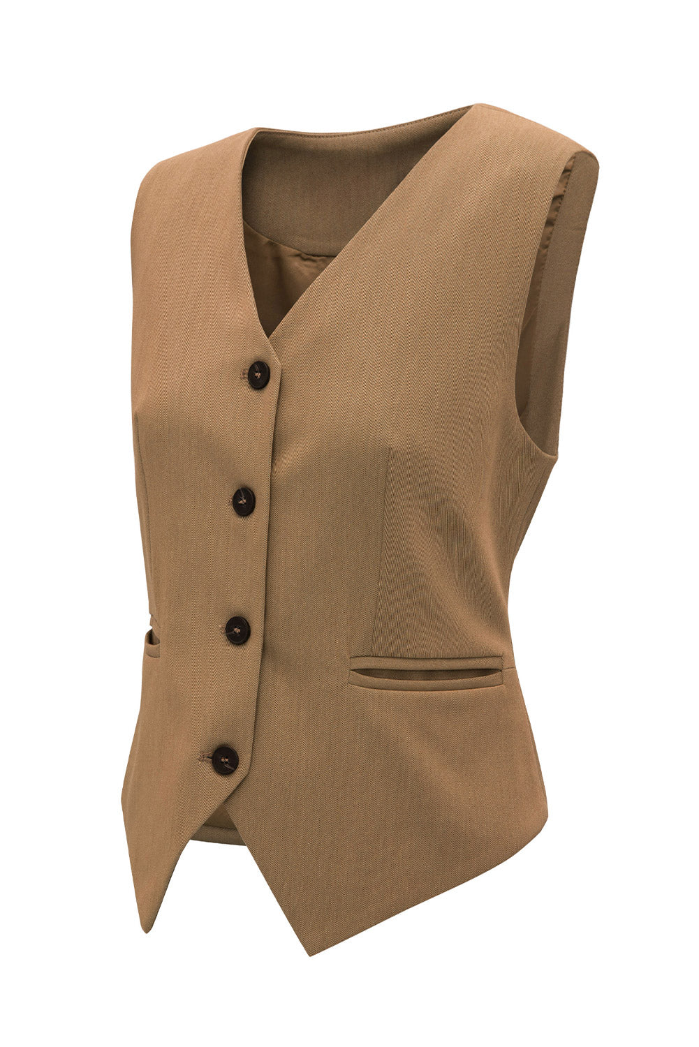 Pocketed Button Up Vest - Tote and Lounge