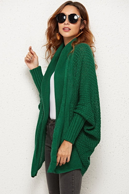 Open Front Dolman Sleeve Longline Cardigan - Tote and Lounge