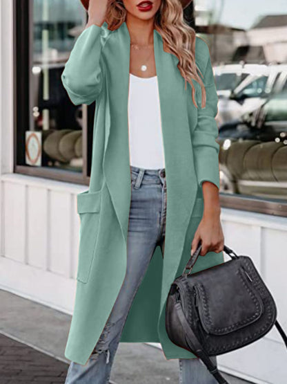 Open Front Dropped Shoulder Outerwear - Tote and Lounge