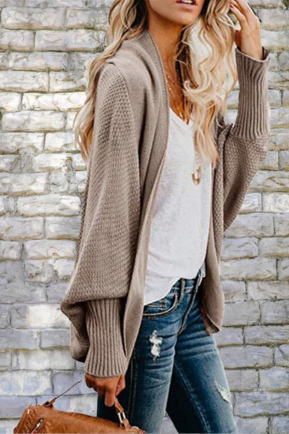 Open Front Dolman Sleeve Longline Cardigan - Tote and Lounge