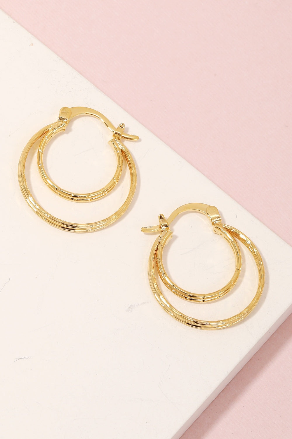 Fame Pincatch Double Circle Hoop Earrings