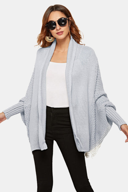 Open Front Dolman Sleeve Longline Cardigan - Tote and Lounge