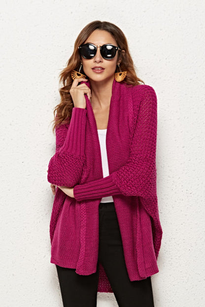 Open Front Dolman Sleeve Longline Cardigan - Tote and Lounge