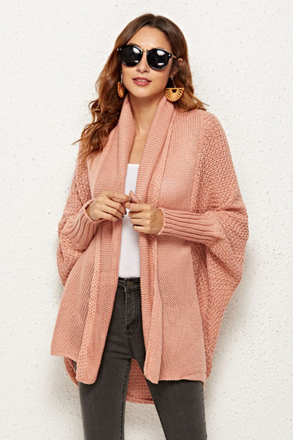 Open Front Dolman Sleeve Longline Cardigan - Tote and Lounge