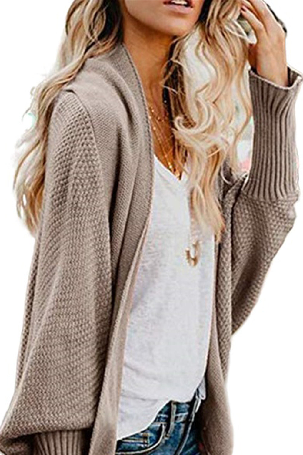 Open Front Dolman Sleeve Longline Cardigan - Tote and Lounge