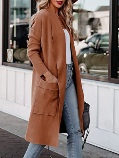 Open Front Dropped Shoulder Outerwear - Tote and Lounge