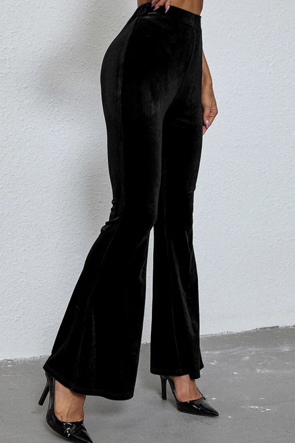 High Waist Flare Leg Pants - Tote and Lounge