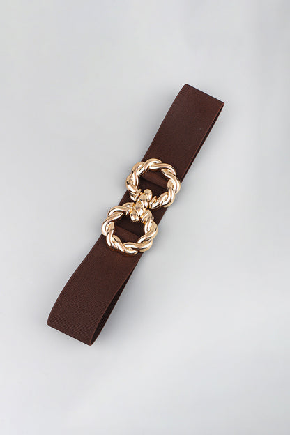 Zinc Alloy Buckle Elastic Belt - Tote and Lounge