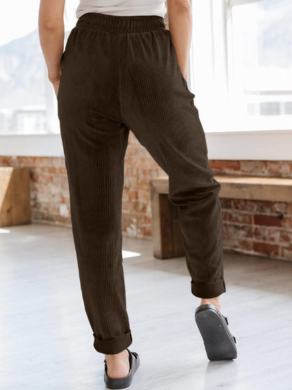 Drawstring Pants with Pockets - Tote and Lounge